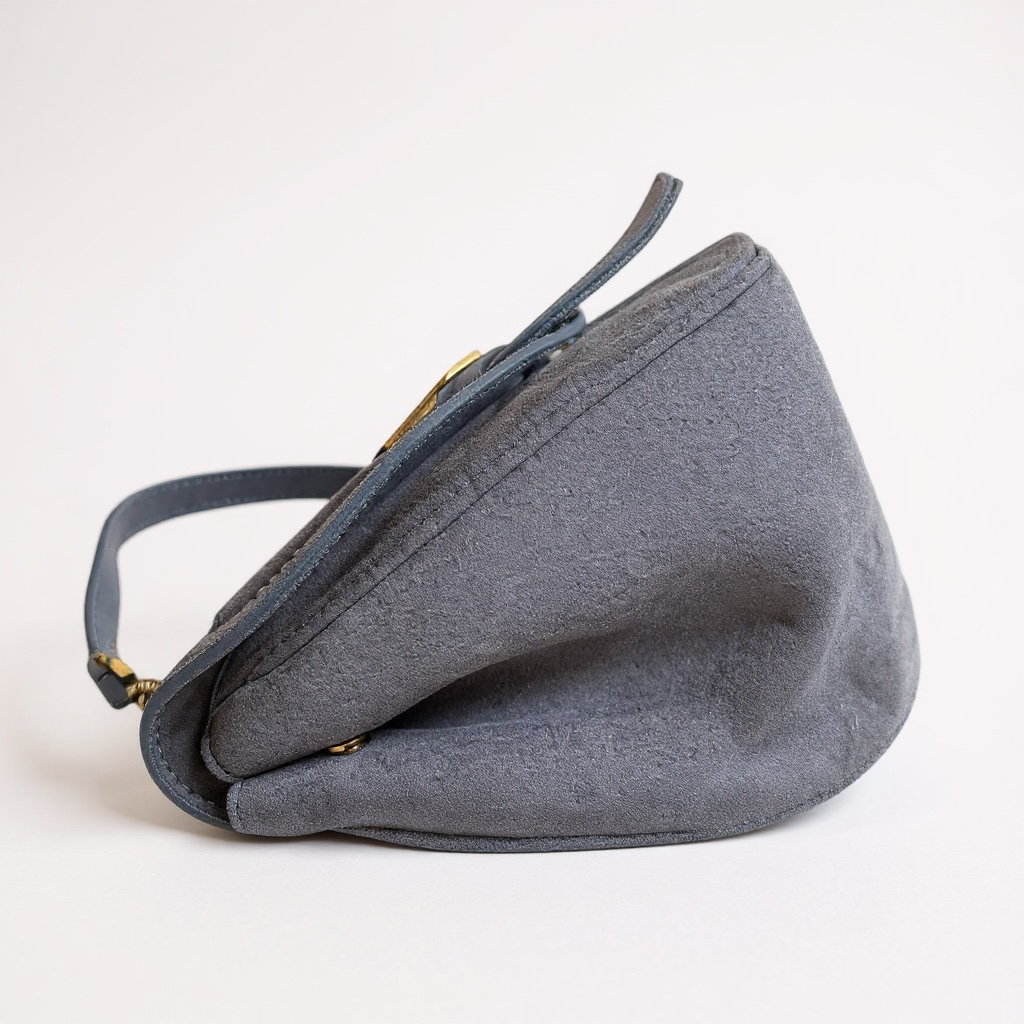 Borsa a spalla in pelle camoscio