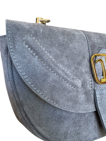 Borsa a spalla in pelle camoscio