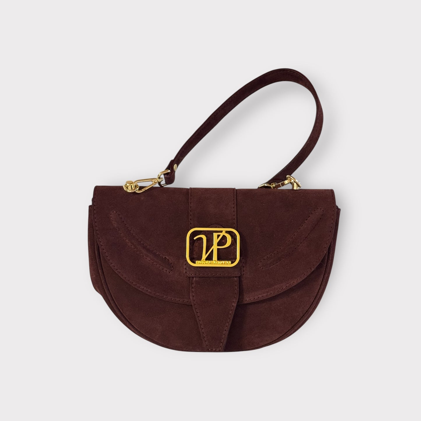 Borsa a spalla in pelle camoscio