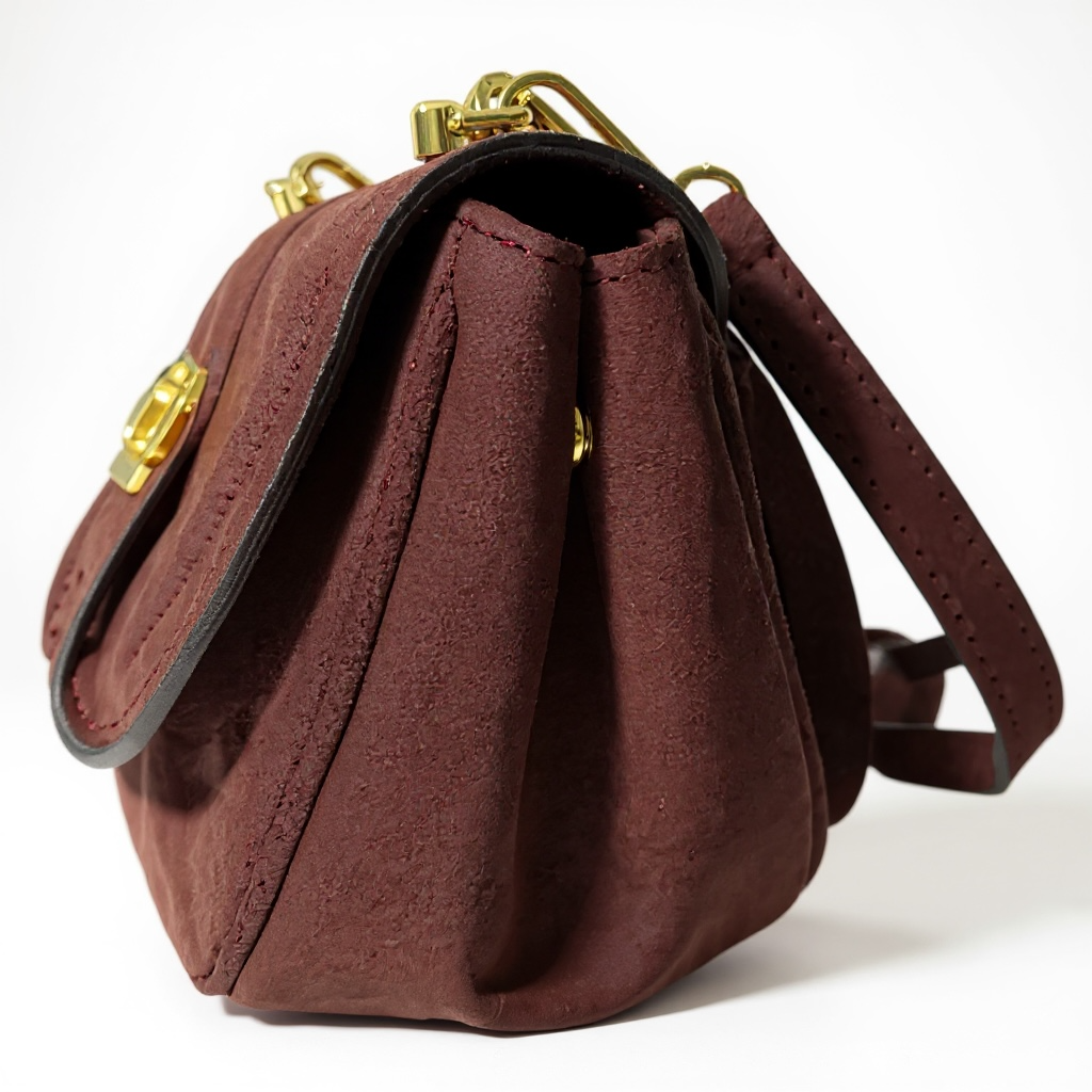 Borsa a spalla in pelle camoscio