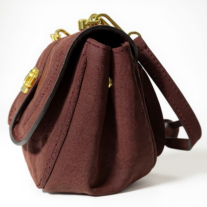 Borsa a spalla in pelle camoscio