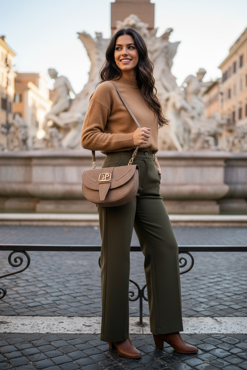 Borsa a spalla in camoscio