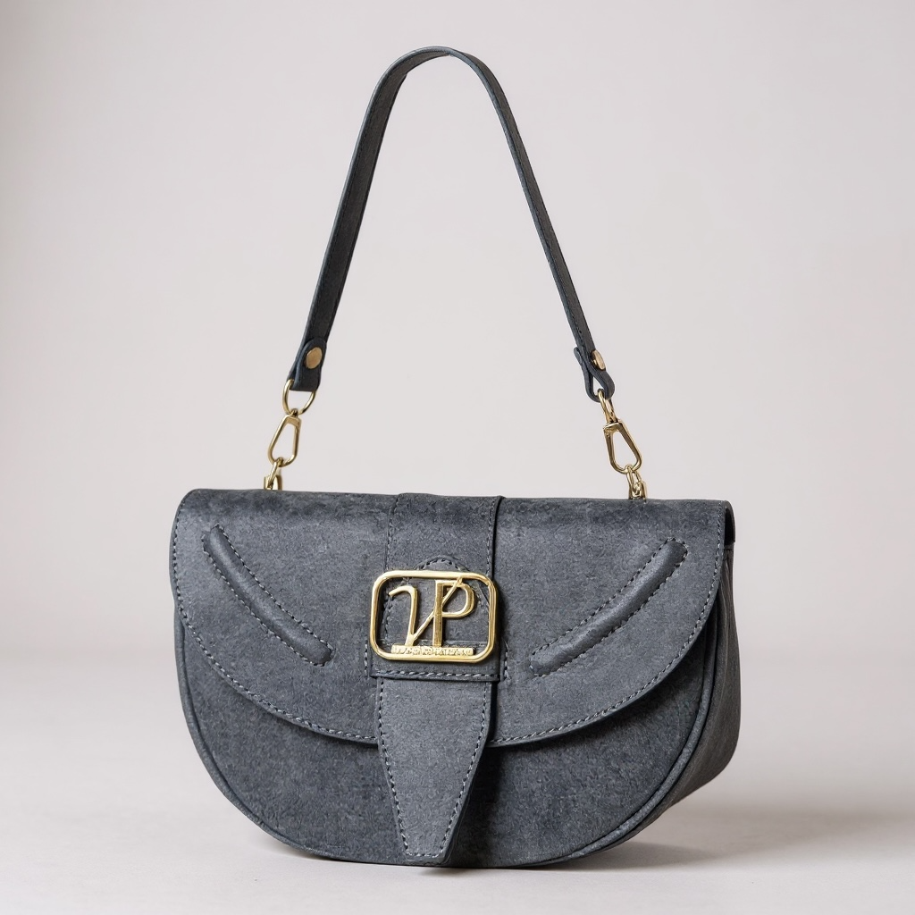 Borsa a spalla in pelle camoscio