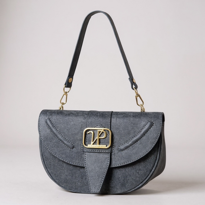 Borsa a spalla in pelle camoscio