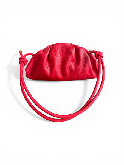 Borsa pouch in pelle martellata,