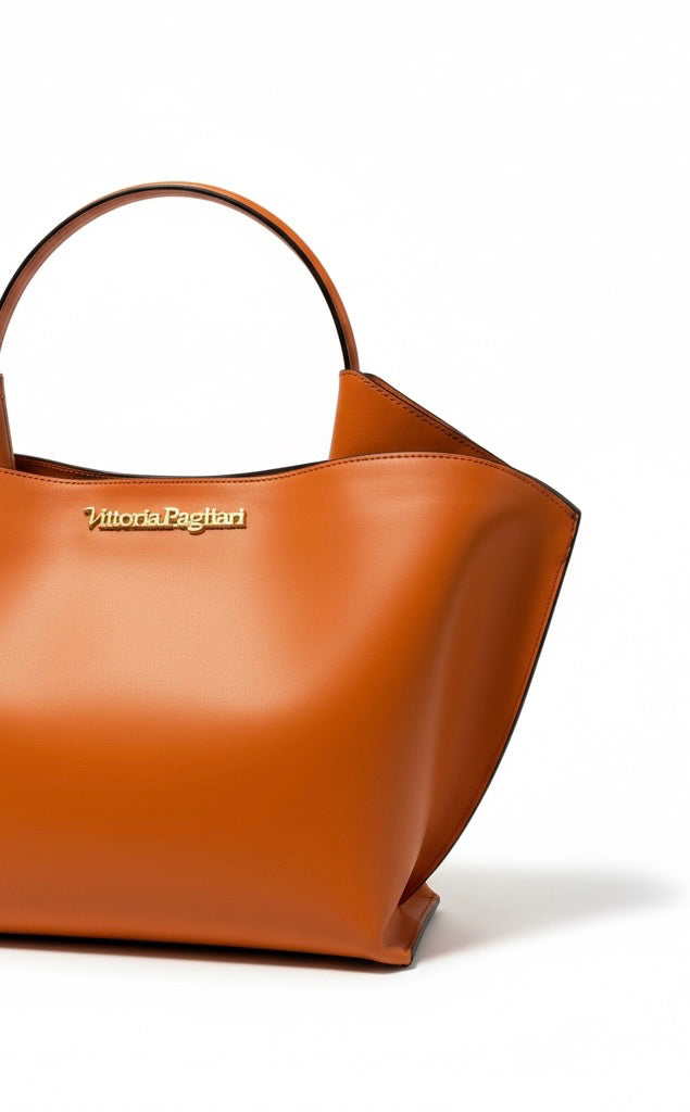 Borsa a mano in pelle liscia