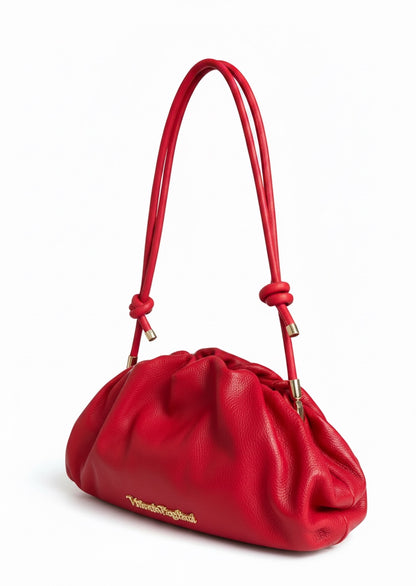 Borsa pouch in pelle martellata,
