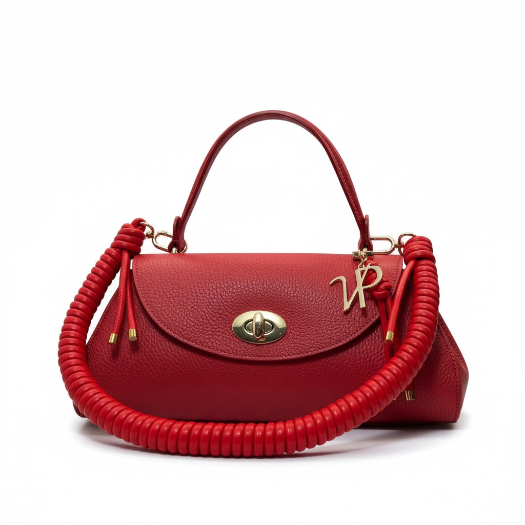 Borsa a Mano in Pelle con Tracolla