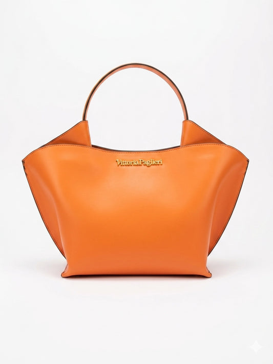 Borsa a mano in pelle liscia