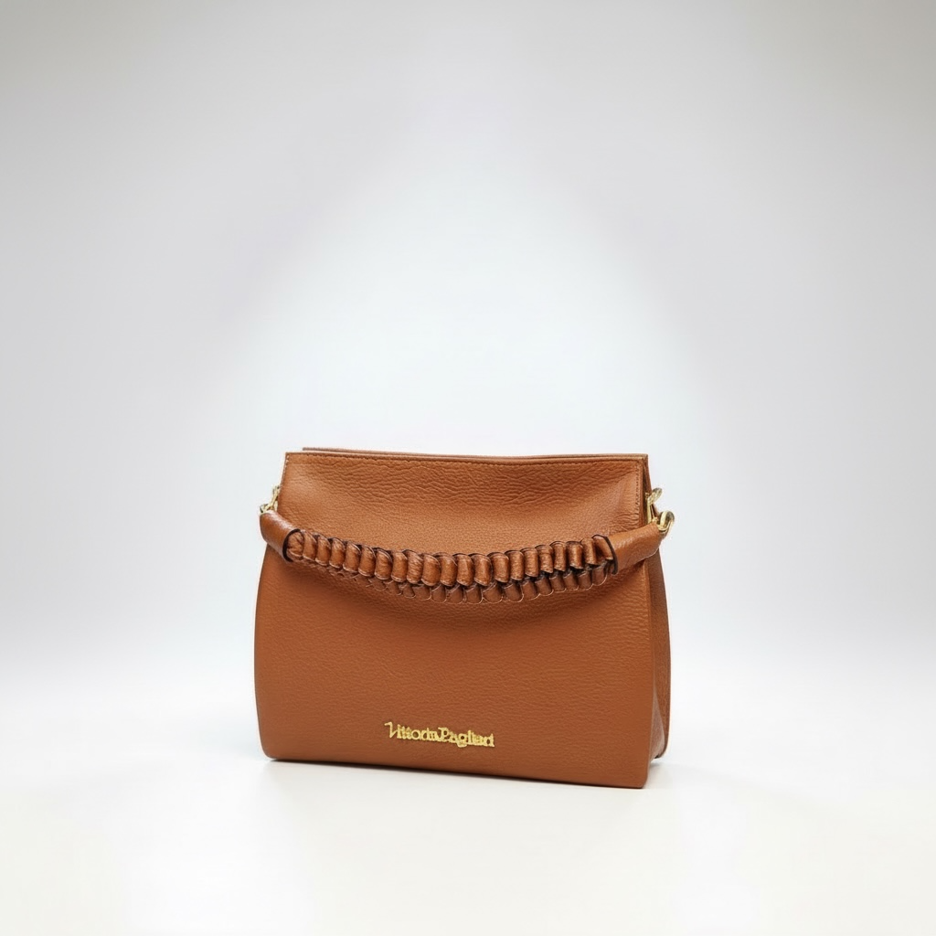 Borsa a Spalla con Manico Intrecciato