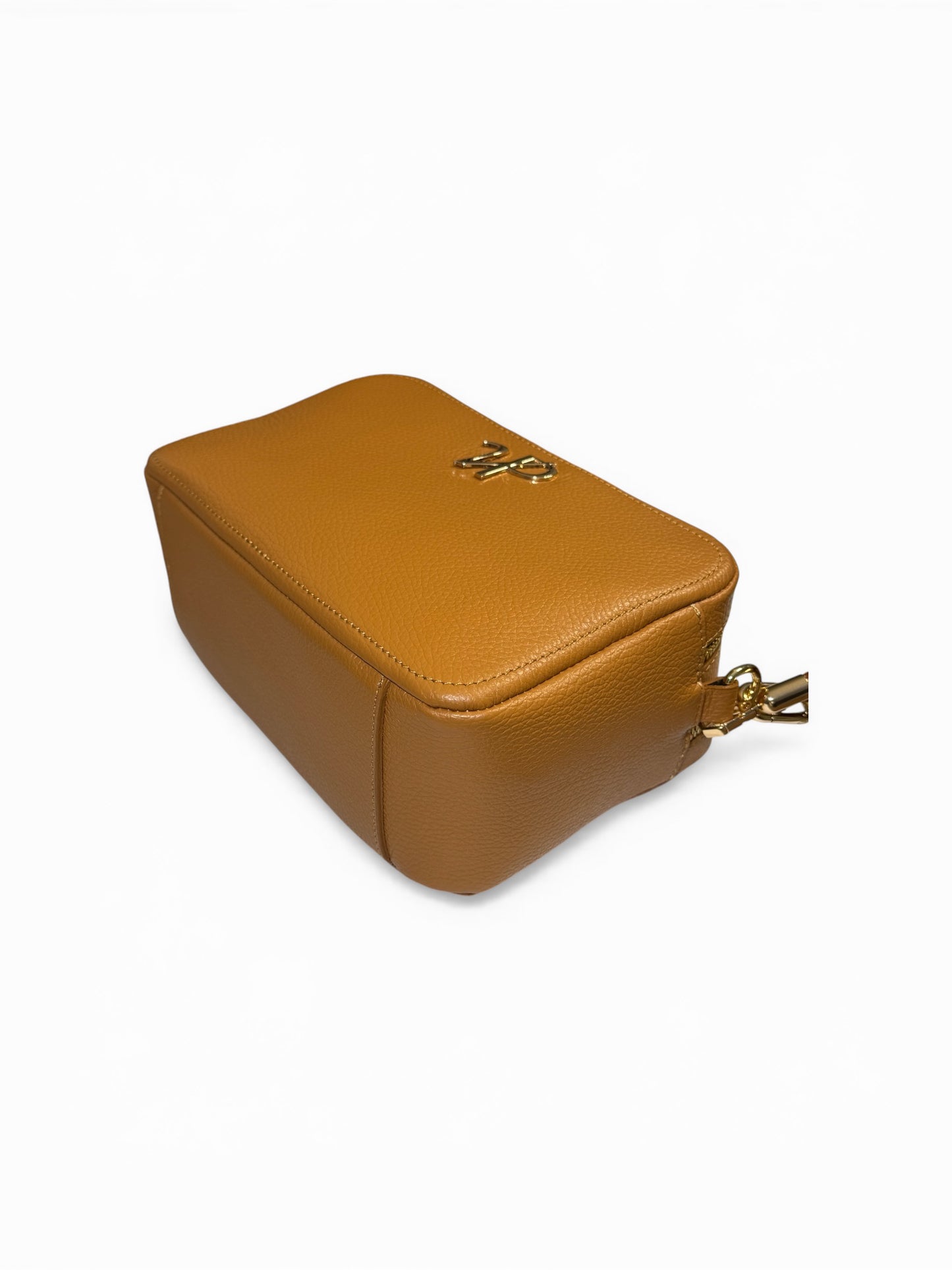Borsa “Saponetta” doppia zip in pelle martellata