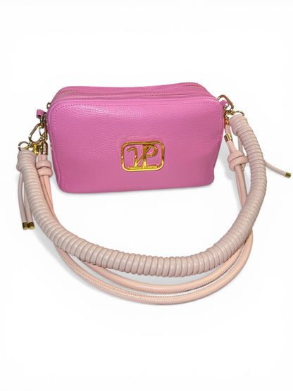 Borsa “Saponetta” doppia zip in pelle martellata