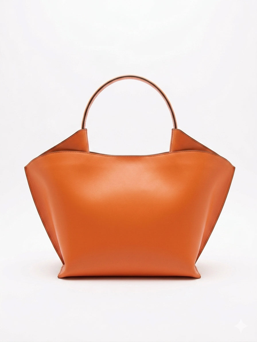 Borsa a mano in pelle liscia