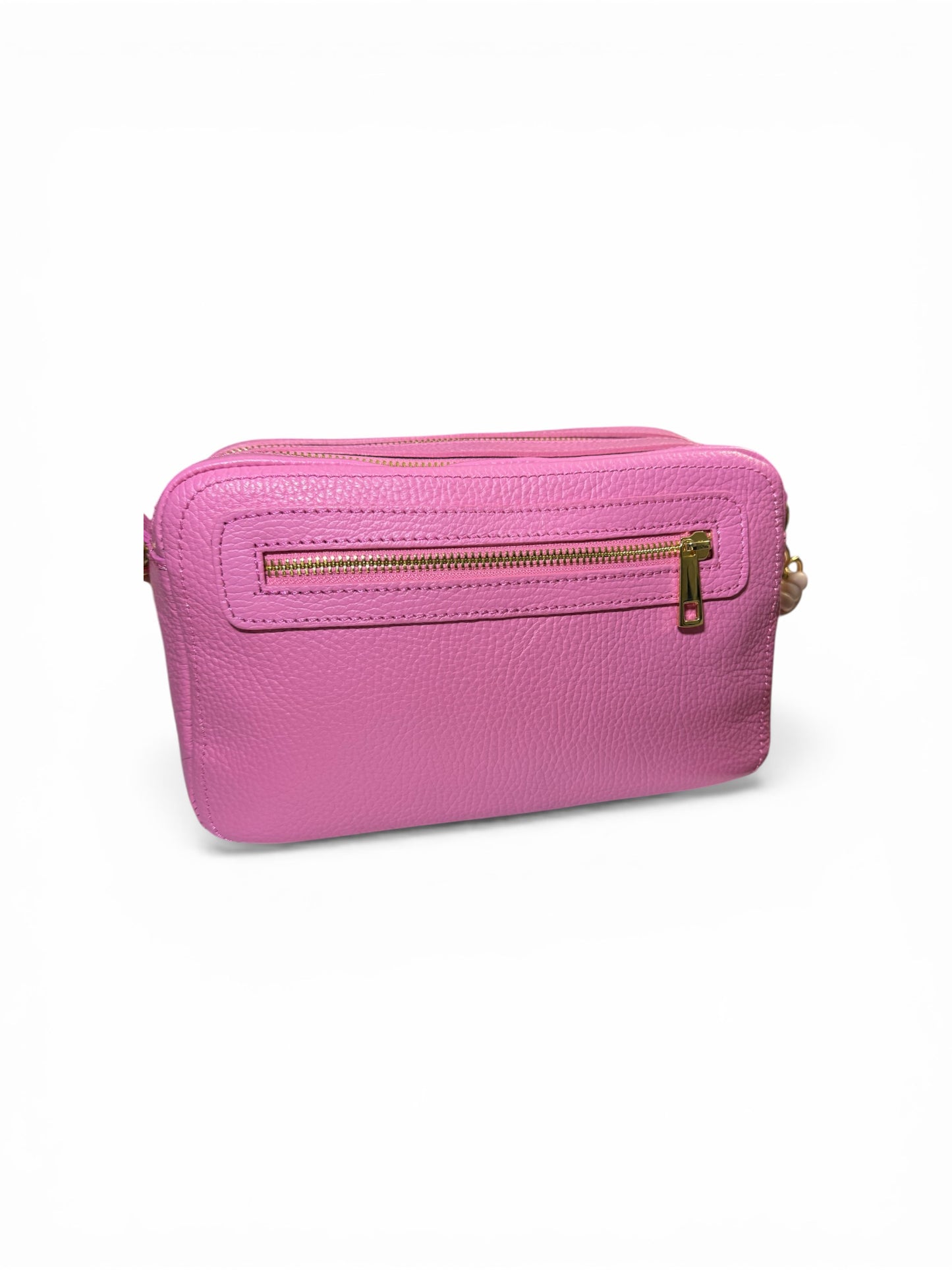 Borsa “Saponetta” doppia zip in pelle martellata