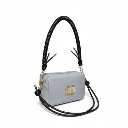 Borsa “Saponetta” doppia zip in pelle martellata